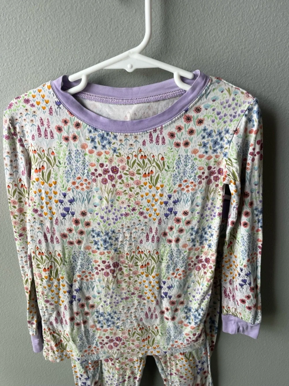 Little Sleepies Flower Fields Bamboo Purple Multi-Color Two Piece Pajama Set - Picture 2 of 6